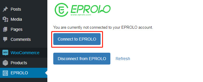 Connect to EPROLO EPROLO dropshipping platform