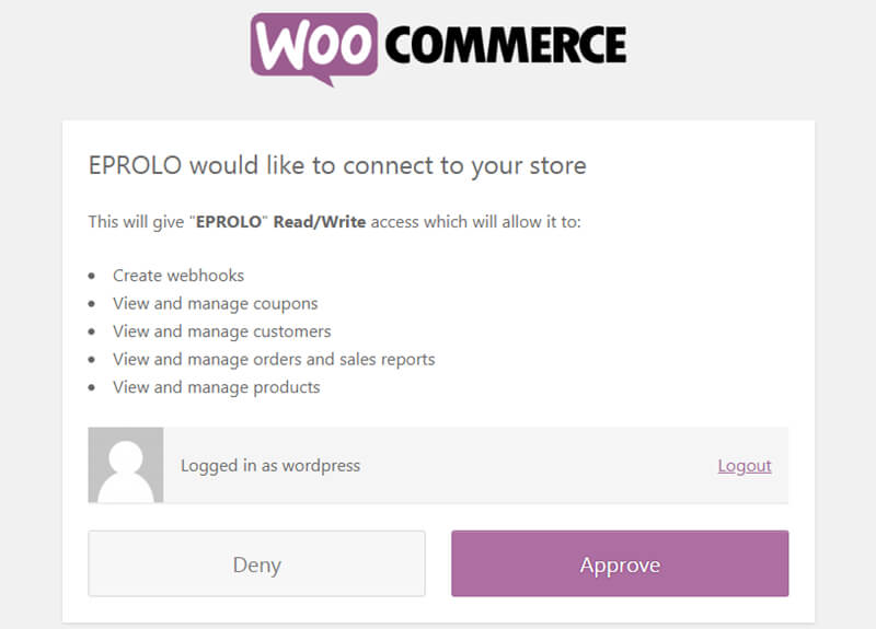 Connect to EPROLO EPROLO dropshipping platform