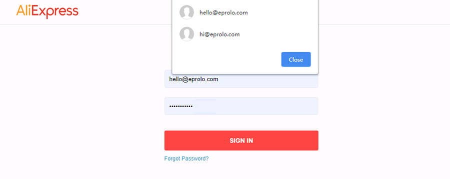 Log in Aliexpress account EPROLO dropshipping platform