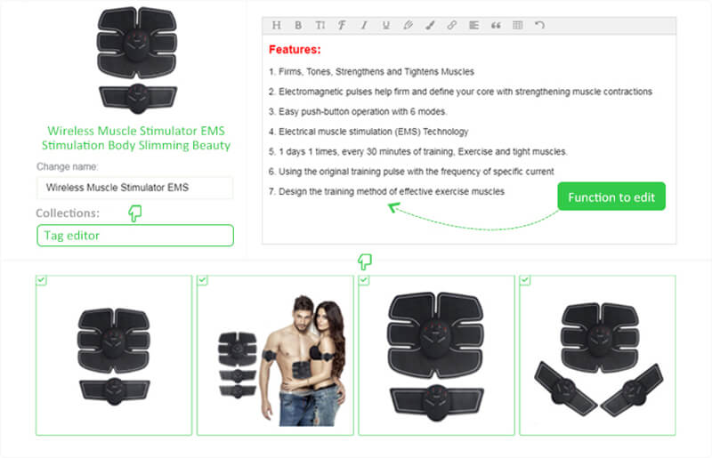 Customize product information EPROLO dropshipping platform