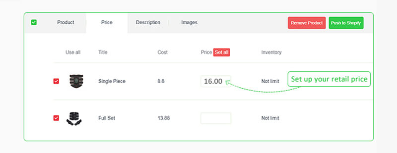 Push the product to your store EPROLO dropshipping platform