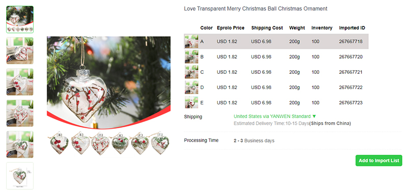 1.3 Heart-shaped Transparent-Ball dropship christmas ornaments