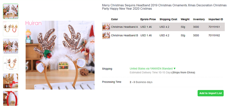 10.1 Christmas Sequins Headband best dropshipping products for christmas