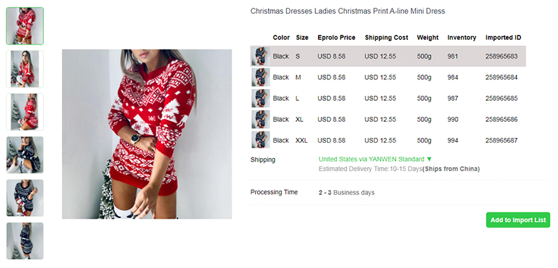 2.1 A-line Mini Dress dropship christmas products