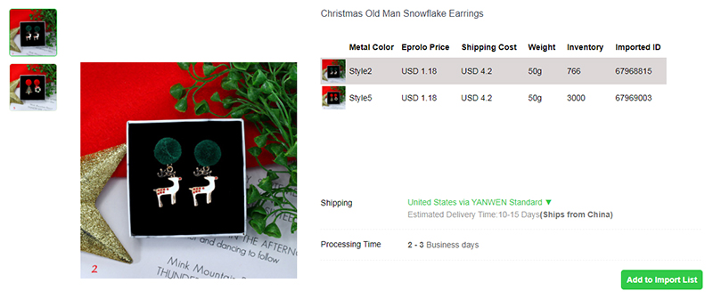 3.5 Christmas Elk Earrings dropship christmas gifts