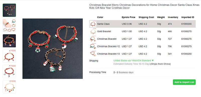 3.6 Santa Claus Bracelet dropship christmas gifts