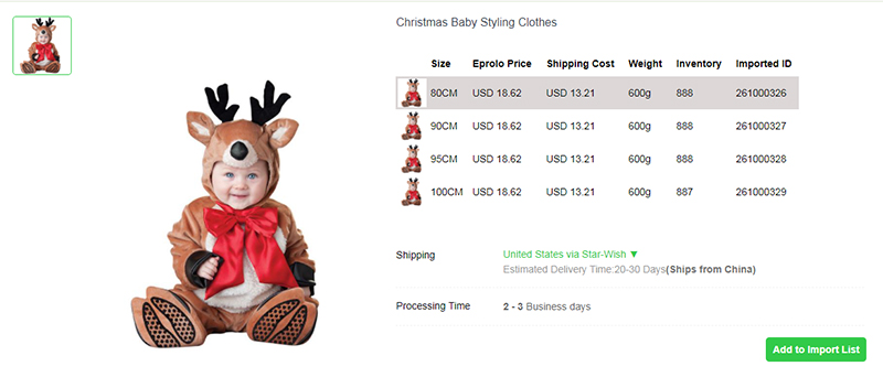 7.1 Baby Jumpsuits Elk Costume best items to dropship for christmas