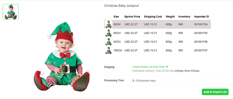 7.2 Santa Claus Baby Jumpsuit dropshipping christmas
