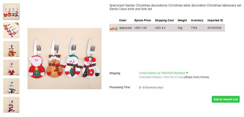 9.1 Santa Claus Knife and Fork Set dropshipping christmas products