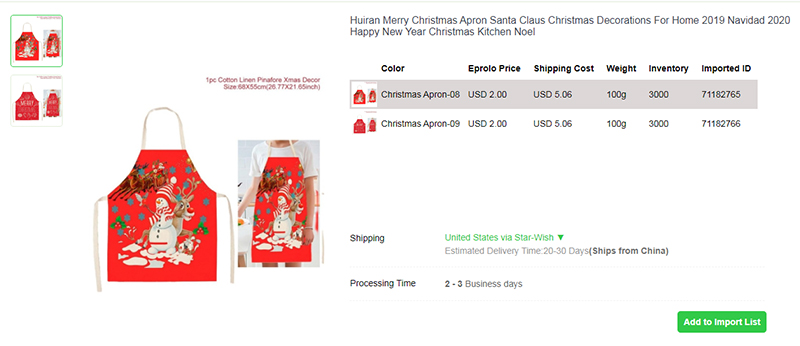9.2 Santa Claus Apron dropshipping christmas products