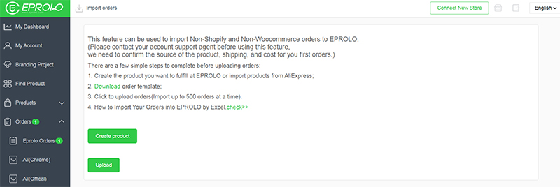 Fulfill Walmart orders in EPROLO walmart automation dropshipping