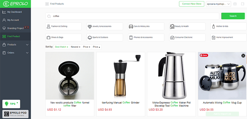 EPROLO coffee coffee dropshippers