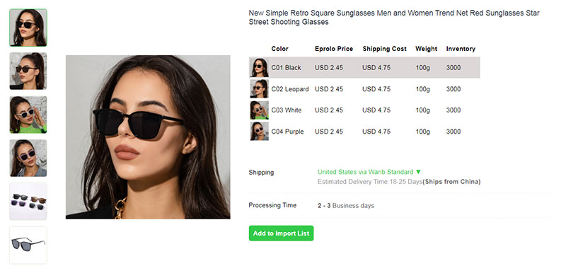 dropshipping sunglasses supplier